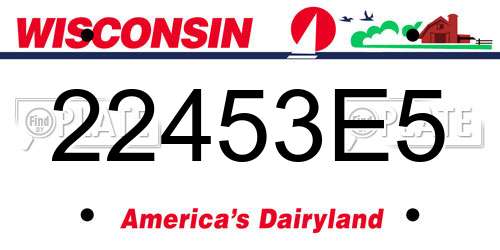 22453E5 Wisconsin License Plate