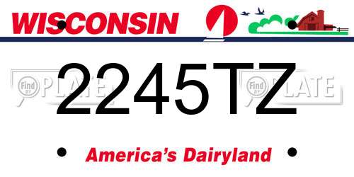 2245TZ Wisconsin License Plate