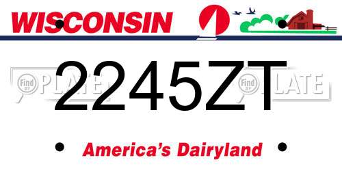 2245ZT Wisconsin License Plate