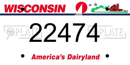 22474 Wisconsin License Plate