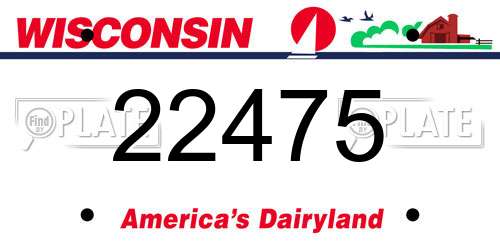 22475 Wisconsin License Plate