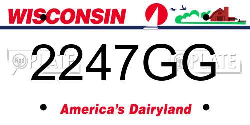 2247GG Wisconsin License Plate