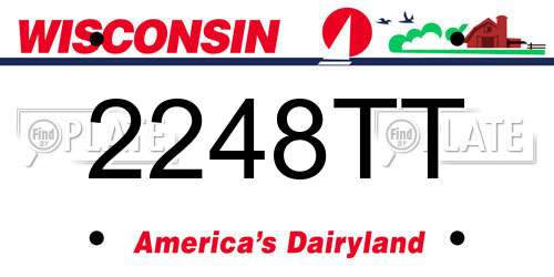 2248TT Wisconsin License Plate