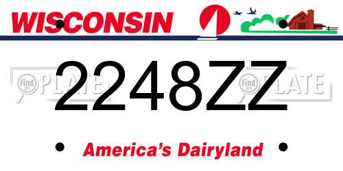 2248ZZ Wisconsin License Plate
