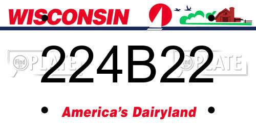 224B22 Wisconsin License Plate