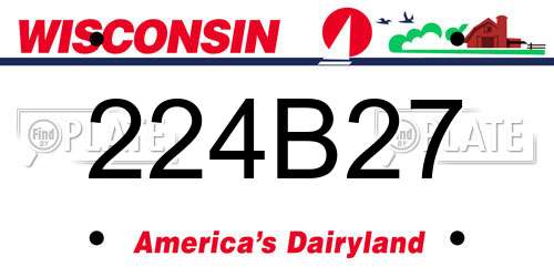 224B27 Wisconsin License Plate