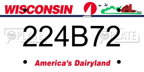 224B72 Wisconsin License Plate