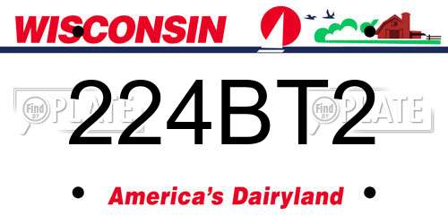 224BT2 Wisconsin License Plate