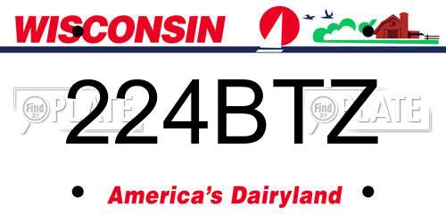 224BTZ Wisconsin License Plate