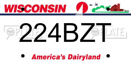 224BZT Wisconsin License Plate