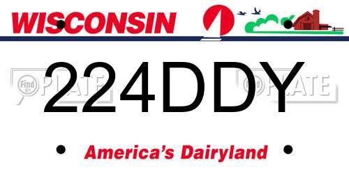 224DDY Wisconsin License Plate