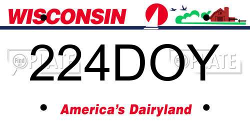 224DOY Wisconsin License Plate