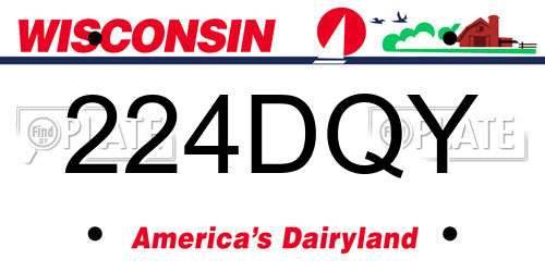 224DQY Wisconsin License Plate