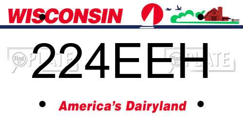 224EEH Wisconsin License Plate