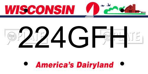 224GFH Wisconsin License Plate