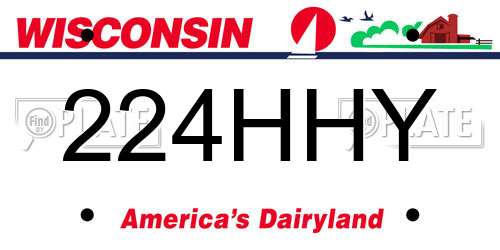 224HHY Wisconsin License Plate