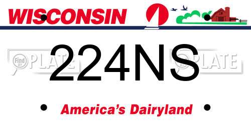 224NS Wisconsin License Plate