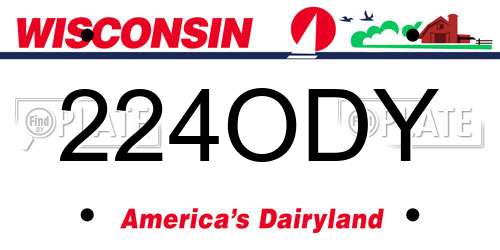 224ODY Wisconsin License Plate