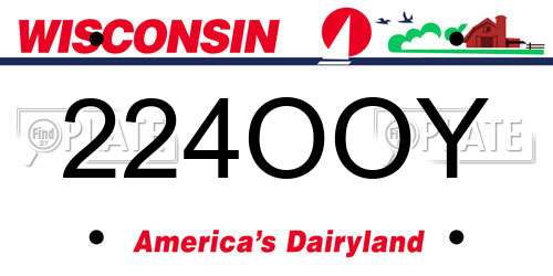 224OOY Wisconsin License Plate