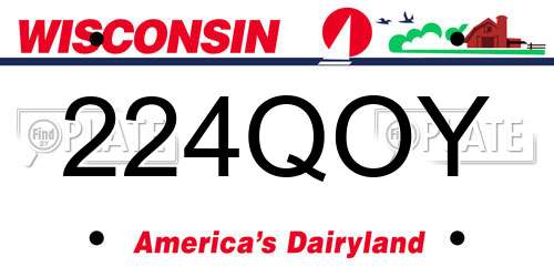 224QOY Wisconsin License Plate