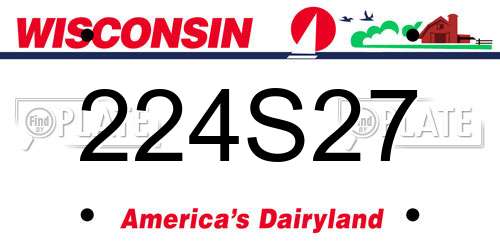 224S27 Wisconsin License Plate