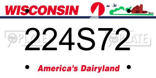 224S72 Wisconsin License Plate