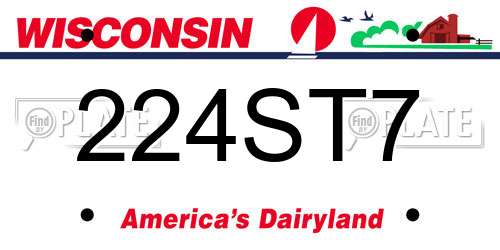 224ST7 Wisconsin License Plate