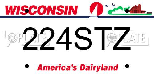224STZ Wisconsin License Plate