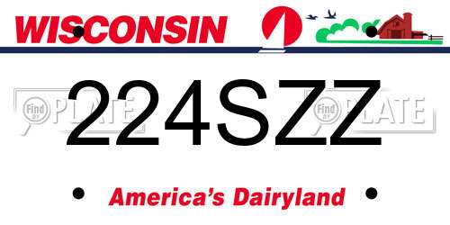 224SZZ Wisconsin License Plate