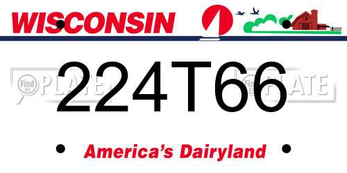 224T66 Wisconsin License Plate