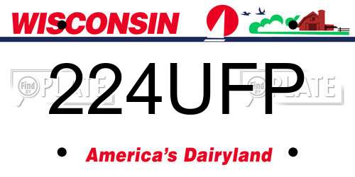 224UFP Wisconsin License Plate