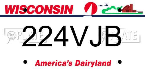 224VJB Wisconsin License Plate