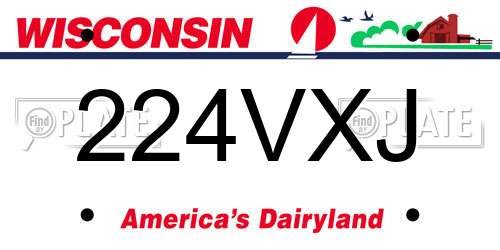 224VXJ Wisconsin License Plate