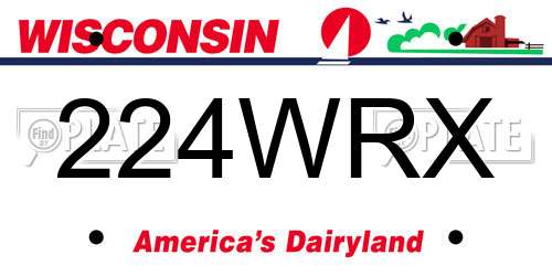 224WRX Wisconsin License Plate