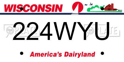 224WYU Wisconsin License Plate