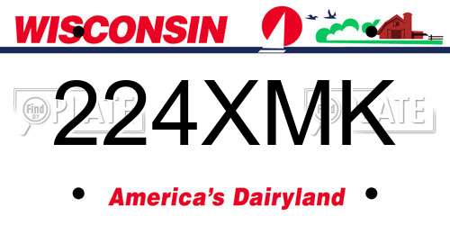 224XMK Wisconsin License Plate