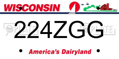 224ZGG Wisconsin License Plate