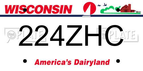 224ZHC Wisconsin License Plate