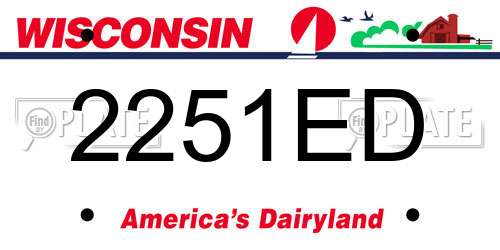 2251ED Wisconsin License Plate