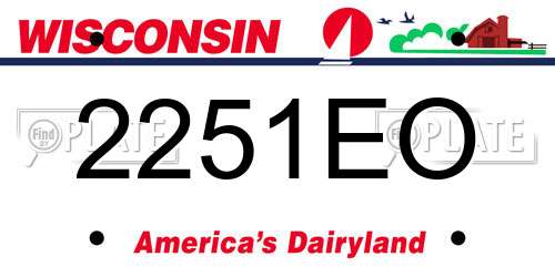 2251EO Wisconsin License Plate