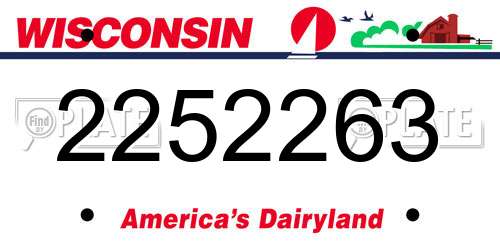 2252263 Wisconsin License Plate