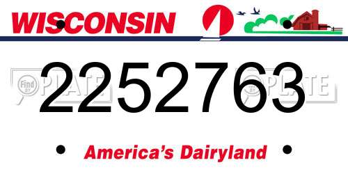 2252763 Wisconsin License Plate