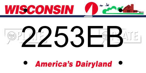 2253EB Wisconsin License Plate