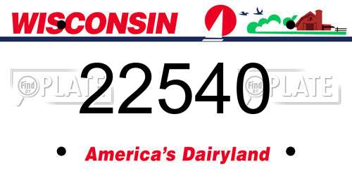 22540 Wisconsin License Plate