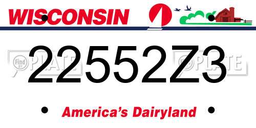 22552Z3 Wisconsin License Plate