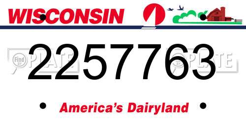 2257763 Wisconsin License Plate