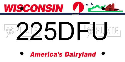 225DFU Wisconsin License Plate
