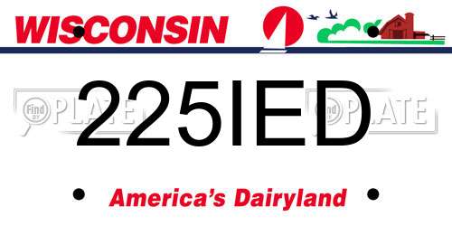 225IED Wisconsin License Plate