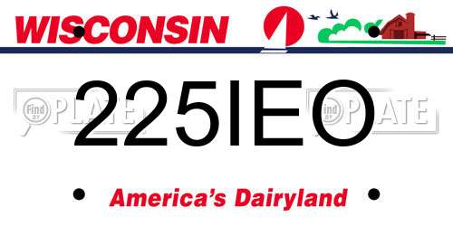 225IEO Wisconsin License Plate