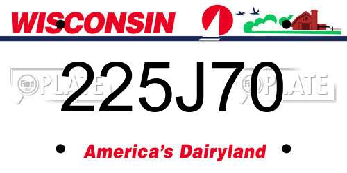 225J70 Wisconsin License Plate